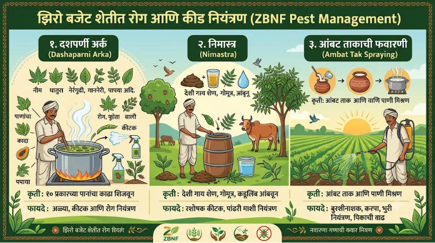 झिरो बजेट शेतीत रोग आणि कीड नियंत्रण (Pest Management in ZBNF)