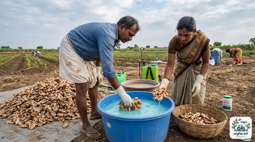 आले बियाणे प्रक्रिया (Seed Treatment)