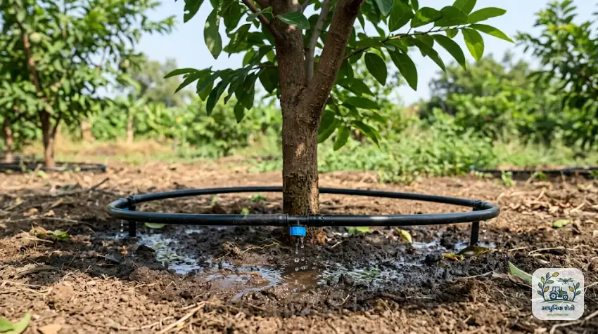 सीताफळ बागेत ठिबक सिंचन व्यवस्थापन