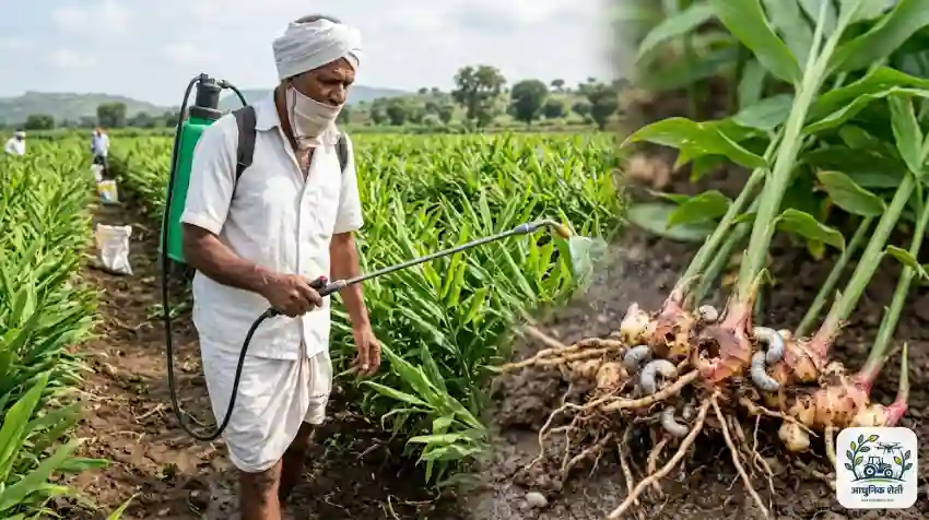 अद्रक पिकावरील कंदमाशी व रोग नियंत्रण
