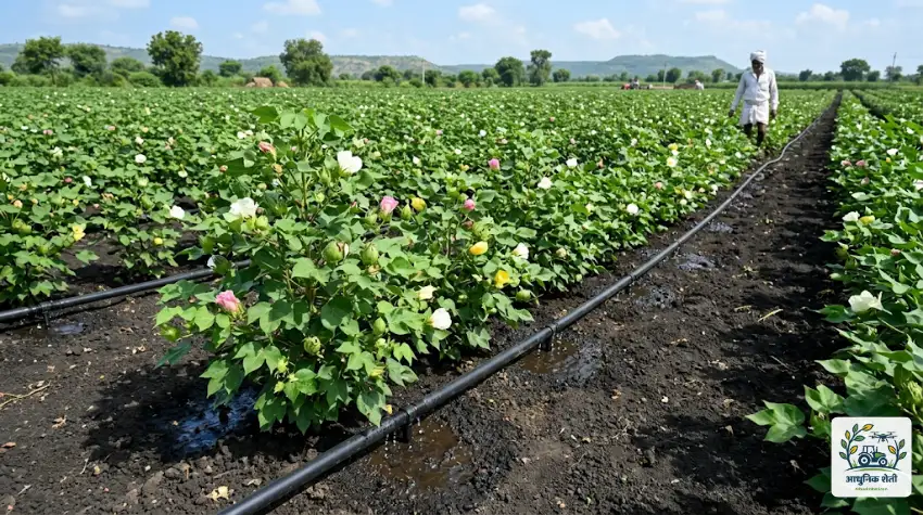 ठिबक सिंचनावर (Drip Irrigation) आधारित कापूस लागवड