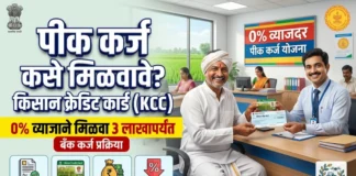 पीक कर्ज कसे मिळवावे? 0% व्याजाने ३ लाखांचे Kisan Credit Card (KCC) Loan (2026) पीक कर्ज कसे मिळवावे Kisan Credit Card