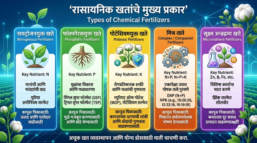 रासायनिक खतांचे मुख्य प्रकार