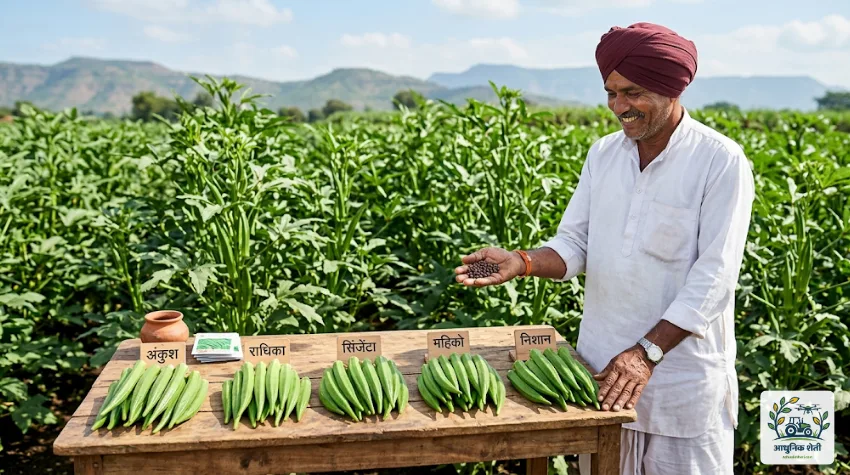 भेंडीच्या सर्वोत्तम सुधारित आणि संकरित जाती