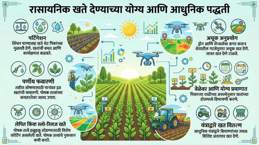 रासायनिक खते देण्याच्या योग्य आणि आधुनिक पद्धती (Methods of Application)