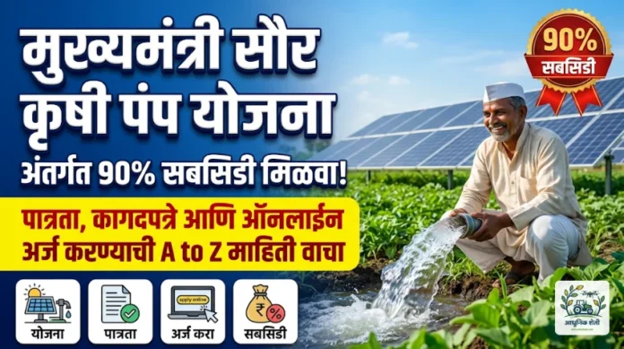 मुख्यमंत्री सौर कृषी पंप योजना महाराष्ट्र ऑनलाईन अर्ज व माहिती