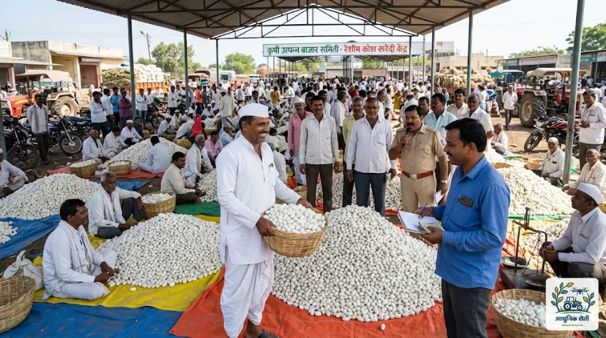 रेशीम कोश बाजारपेठ आणि विक्री