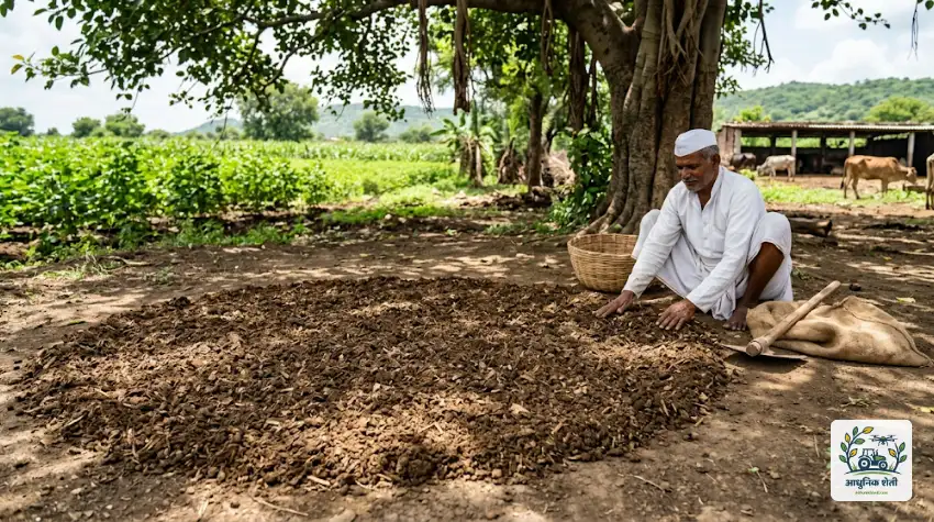 घन जीवामृत बनवण्याची पद्धत