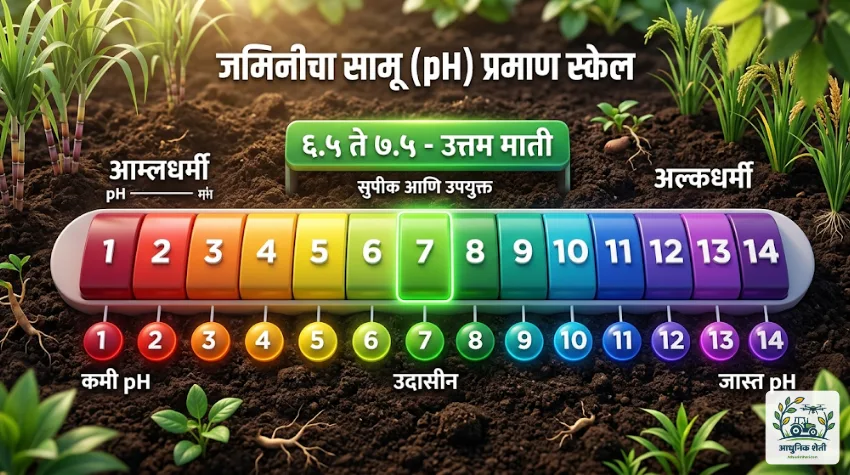 जमिनीचा सामू (pH) मोजण्याची पट्टी आणि पिकांवरील त्याचे परिणाम